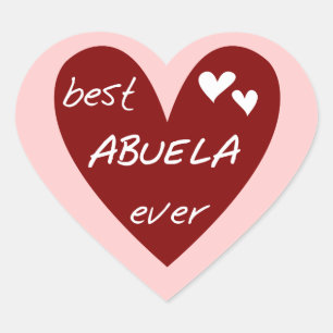 De rode Beste ooit T-shirts Abuela en de Giften Hart Sticker
