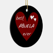 De rode Beste ooit T-shirts Abuela en de Giften Keramisch Ornament (Rechts)