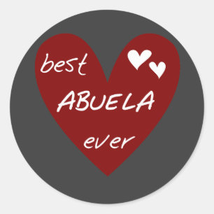 De rode Beste ooit T-shirts Abuela en de Giften Ronde Sticker