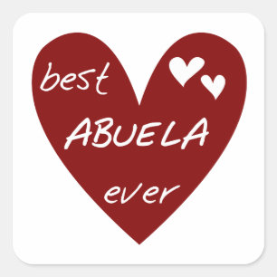 De rode Beste ooit T-shirts Abuela en de Giften Vierkante Sticker