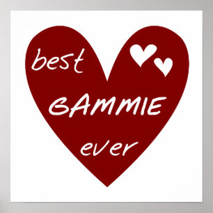 De rode Beste ooit T-shirts Gammie en de Giften Poster