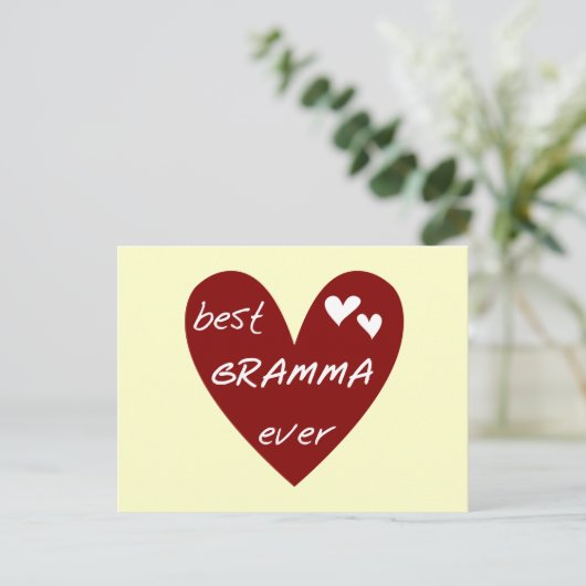 De rode Beste ooit T-shirts Gramma en de Giften Briefkaart (Staand voorkant)