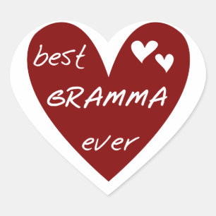 De rode Beste ooit T-shirts Gramma en de Giften Hart Sticker