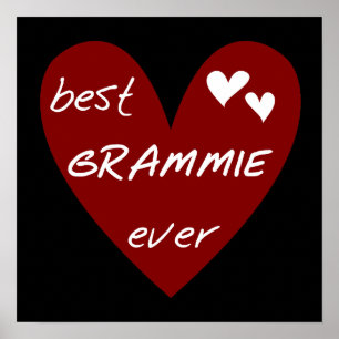 De rode Beste ooit T-shirts Grammie en de Giften Poster