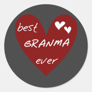 De rode Beste ooit T-shirts Granma en de Giften Ronde Sticker