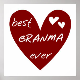 De rode Beste ooit T-shirts Granma en de Giften va Poster