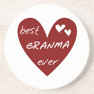 De rode Beste ooit T-shirts Granma en de Giften Zandsteen Onderzetter