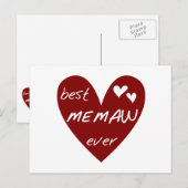 De rode Beste ooit T-shirts Memaw en de Giften van Briefkaart (Voorkant / Achterkant)