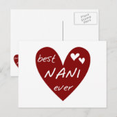 De rode Beste ooit T-shirts Nani en de Giften van Briefkaart (Voorkant / Achterkant)