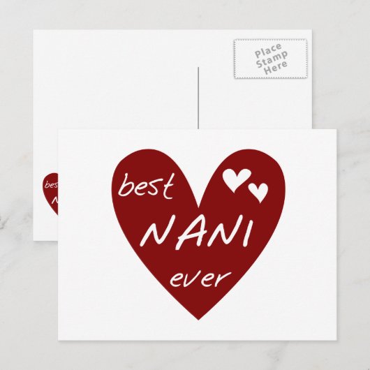 De rode Beste ooit T-shirts Nani en de Giften van Briefkaart (Voorkant / Achterkant)