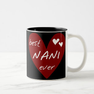 De rode Beste ooit T-shirts Nani en de Giften van Tweekleurige Koffiemok