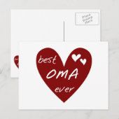 De rode Beste ooit T-shirts Oma en de Giften van Briefkaart (Voorkant / Achterkant)