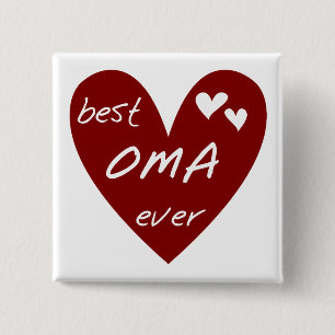 De rode Beste ooit T-shirts Oma en de Giften van Vierkante Button 5,1 Cm