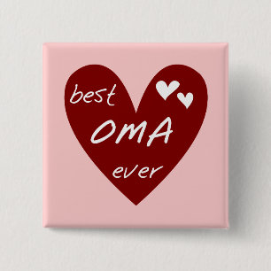 De rode Beste ooit T-shirts Oma en de Giften van Vierkante Button 5,1 Cm