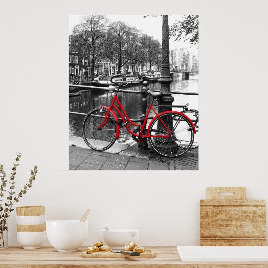 De Rode Bike 1 Poster (Keuken)