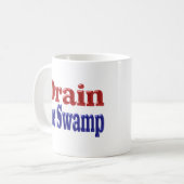 De rode blauwe halve tekst van het moeras tekenen koffiemok (Voorkant links)