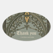 De rode bloem, de bloem van genegenheid ovale sticker (Voorkant)