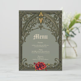 De rode bloem, de bloesem van genegenheid. menu