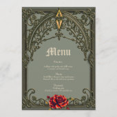De rode bloem, de bloesem van genegenheid. menu (Voorkant)