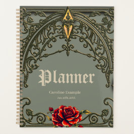 De rode bloem, de bloesem van genegenheid. planner