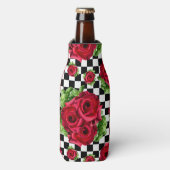 De rode BloemenLiefde Geruite Rockabilly van het Flesjeskoeler (Fles Voorkant)