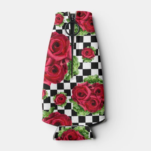 De rode BloemenLiefde Geruite Rockabilly van het Flesjeskoeler (Achterkant)