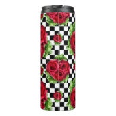 De rode BloemenLiefde Geruite Rockabilly van het Thermosbeker (Achterkant)