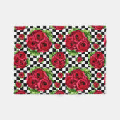 De rode BloemenLiefde Rockabilly van het Boeket Fleece Deken (Voorkant (Horizontaal))