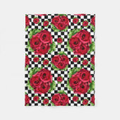 De rode BloemenLiefde Rockabilly van het Boeket Fleece Deken (Voorkant)