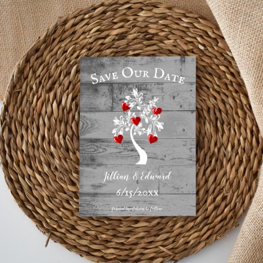 De rode Boom van Harten sparen de Datum aankondigi Aankondiging