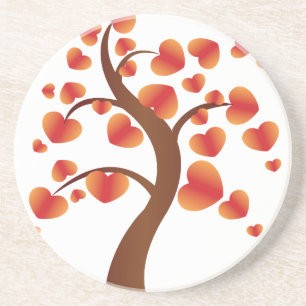 De rode Boom van het Hart Zandsteen Onderzetter