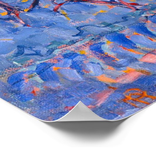 De rode boom van Mondriaan Poster (Hoek)