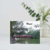 de rode brug van hanoi briefkaart (Staand voorkant)
