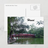 de rode brug van hanoi briefkaart (Voorkant / Achterkant)