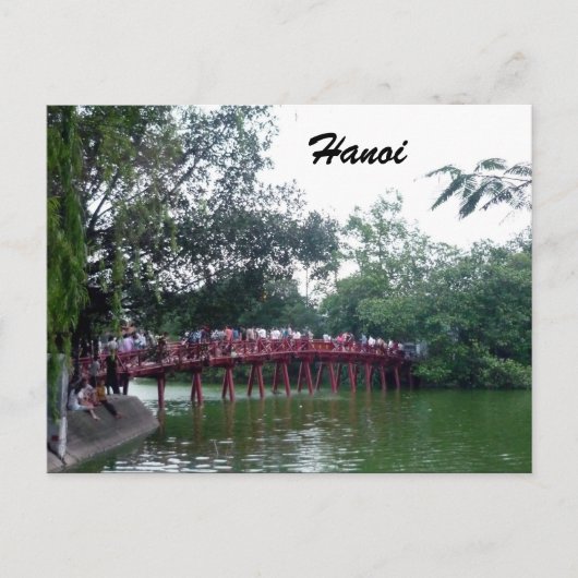 de rode brug van hanoi briefkaart (Voorkant)