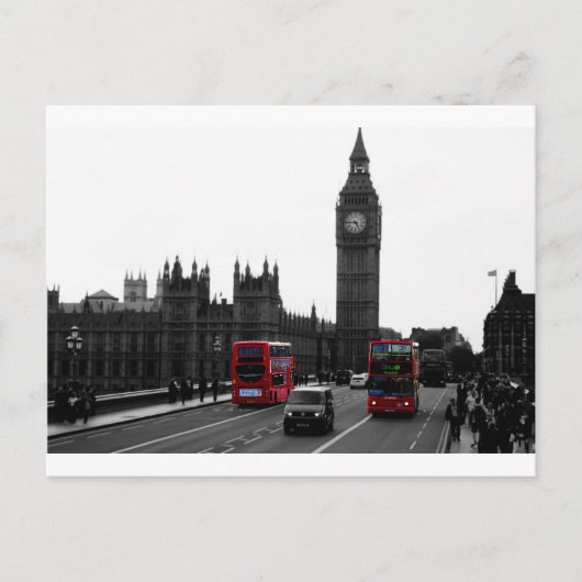 de rode bus en Big Ben van de Reis van Londen Briefkaart (Voorkant)