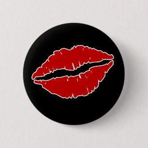 De rode Button van de Valentijnsdag van Lippen