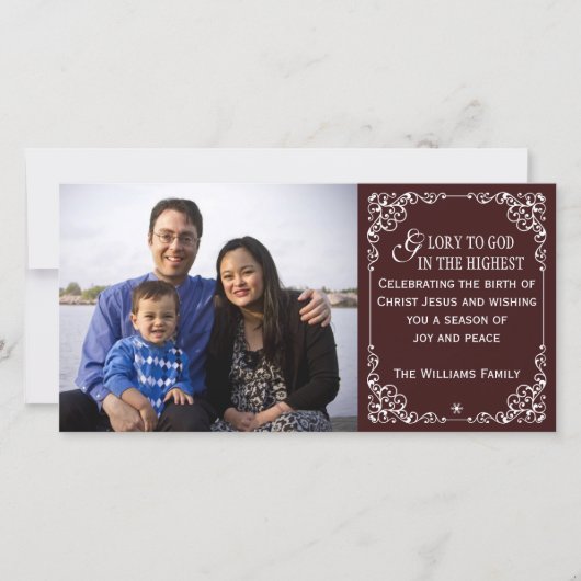 De rode Christelijke Vintage Kaarten van de Foto (Voorkant)