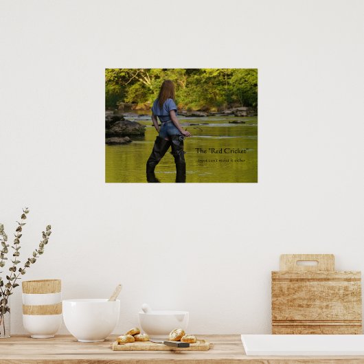 De "Rode cricket"-forel kan niet... Poster (Keuken)
