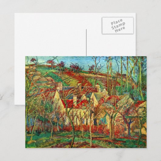 De rode daken van Camille Pissarro Briefkaart (Voorkant / Achterkant)