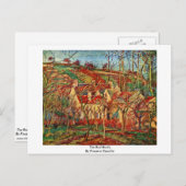 De rode daken, van Pissarro Camille Briefkaart (Voorkant / Achterkant)