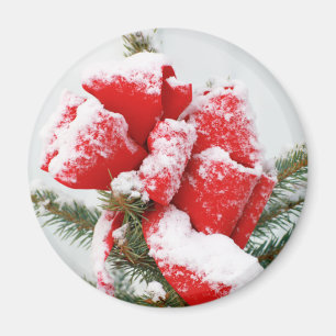 De rode die Boog van de Vakantie met Sneeuw wordt Magneet