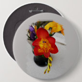 De rode diepheid ronde button 6,0 cm (Voorkant /achterkant)