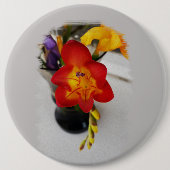 De rode diepheid ronde button 6,0 cm (Voorkant)