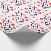 De RODE Douane van de Verjaardag van STERREN Cadeaupapier (Hoek)