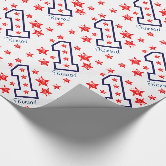 De RODE Douane van de Verjaardag van STERREN Cadeaupapier (Hoek)