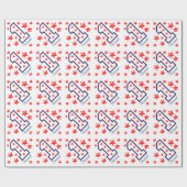 De RODE Douane van de Verjaardag van STERREN Cadeaupapier (Vlak)