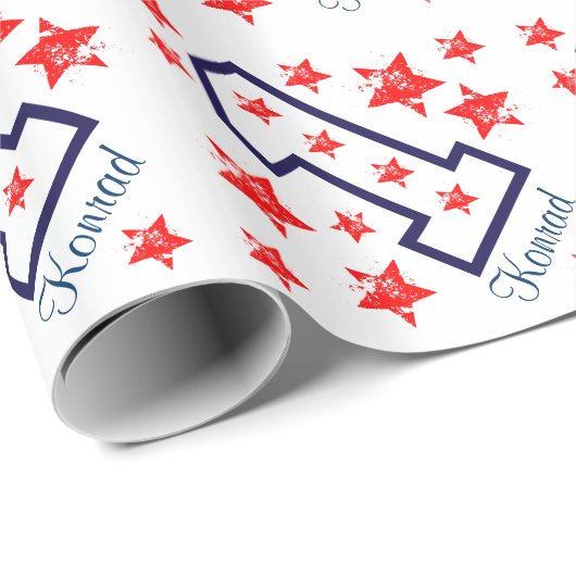 De RODE Douane van de Verjaardag van STERREN Cadeaupapier (Rol Hoek)