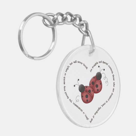 De Rode Draad, Oude Chinese Spreuk - Lieveheersbee Sleutelhanger (Voorkant Links)