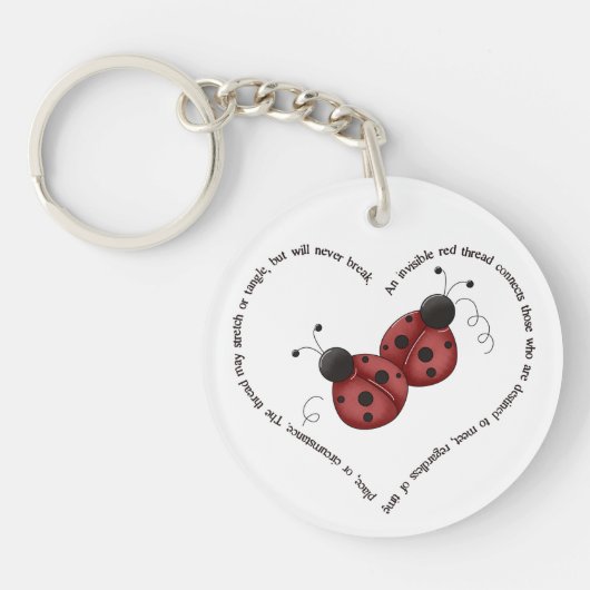 De Rode Draad, Oude Chinese Spreuk - Lieveheersbee Sleutelhanger (Voorkant)